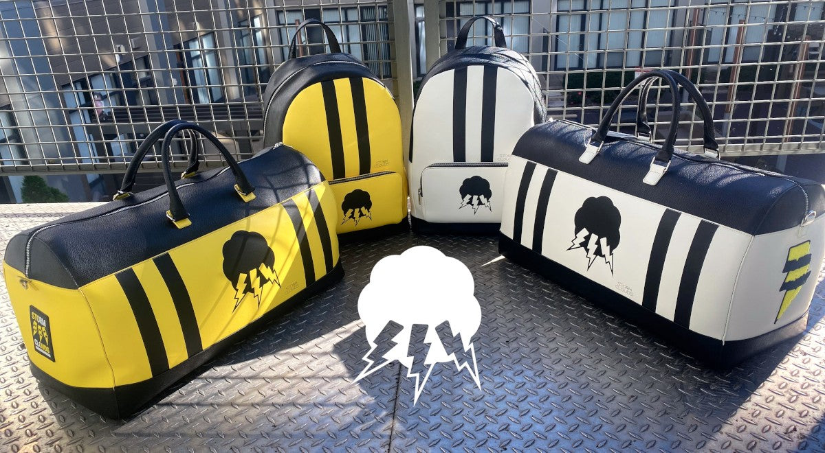 Check out fun bag and apparel designs in bold colors & bolder vibes
– Storm Clouds